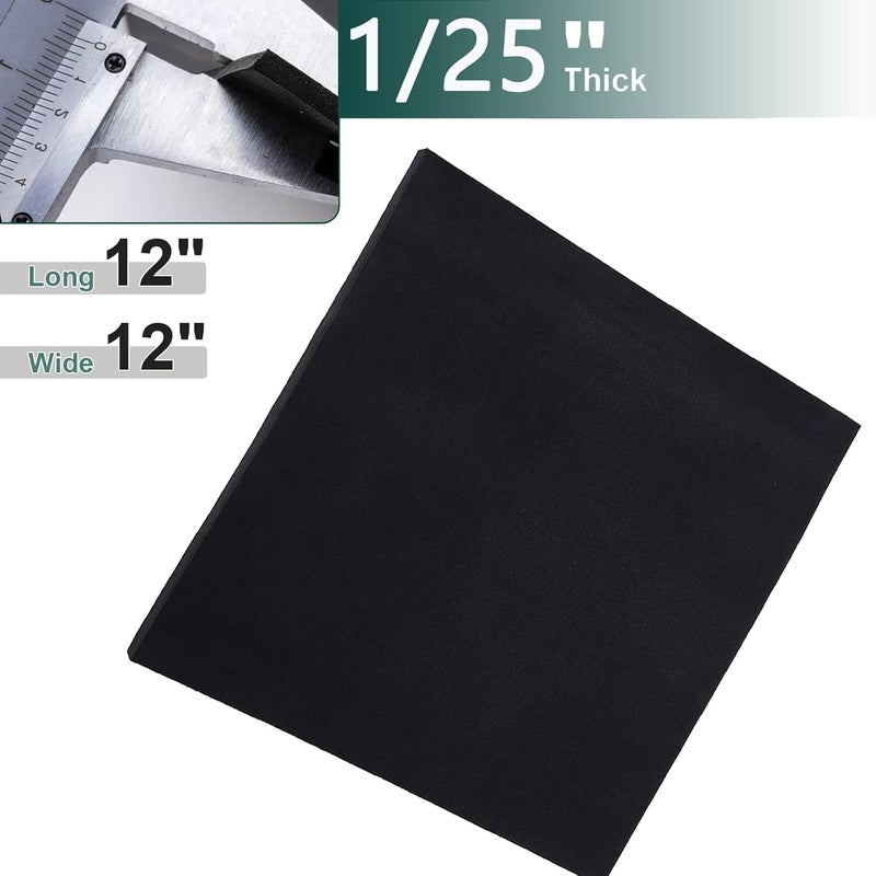ZERITO Silicone Rubber Sheet, 60A, 1/25 (.04") Thick, 12" W x 12" L, Black, Rectangular, DIY Gaskets, Pads, Seals, Crafts, Supports, Liner, Bumpers, Leveling, Flooring, Abrasion Resistance - Image 2